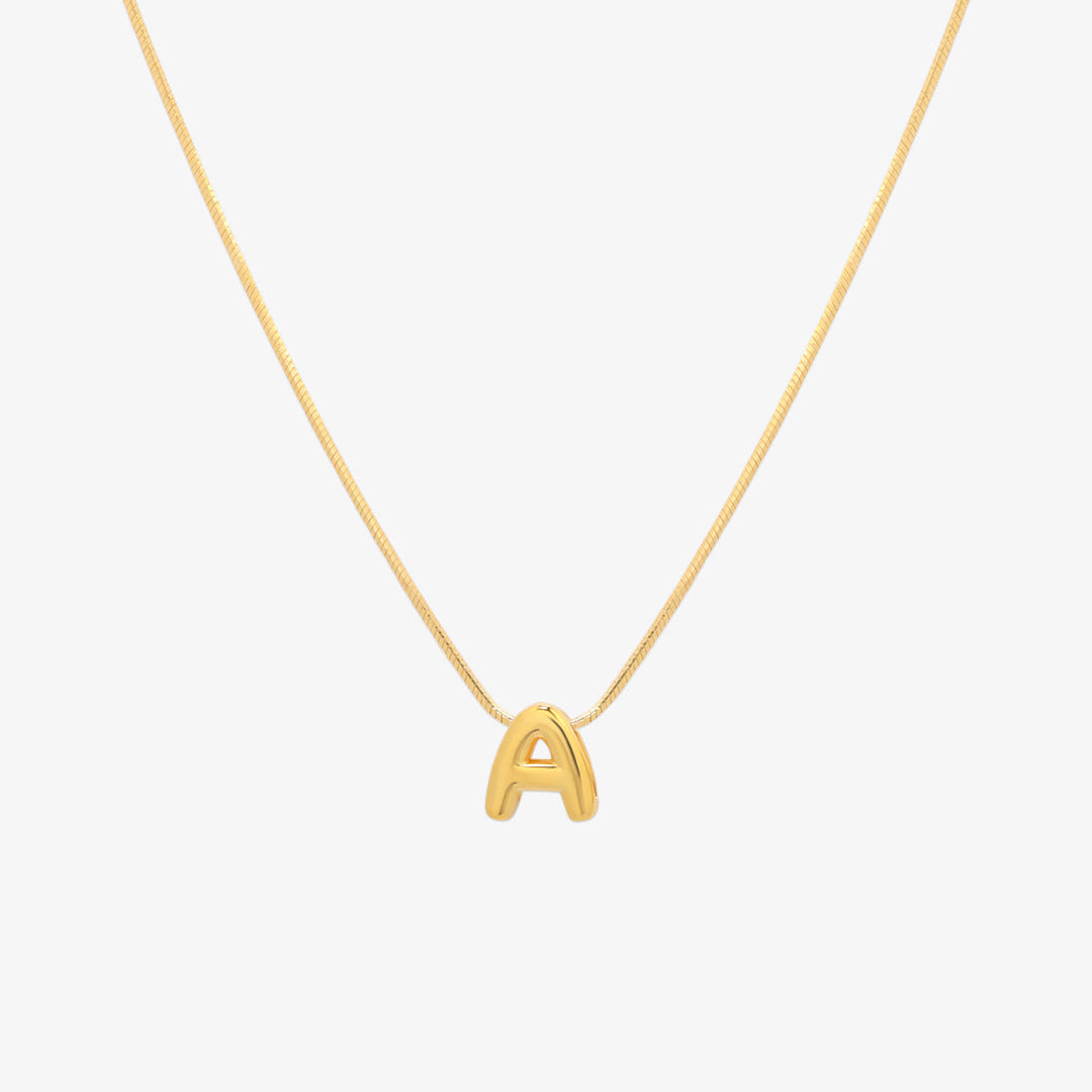 Bubble Initial Pendant Necklace (50cm)-0