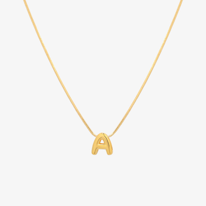 Bubble Initial Pendant Necklace (50cm)-0