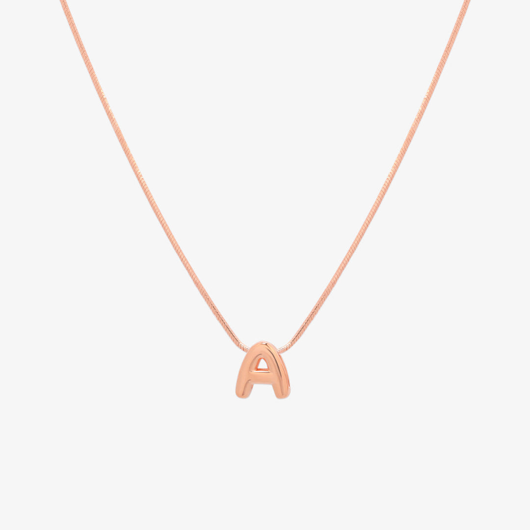 Bubble Initial Pendant Necklace (50cm)-52