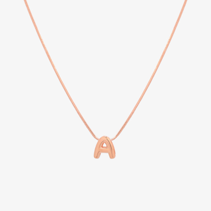 Bubble Initial Pendant Necklace-52