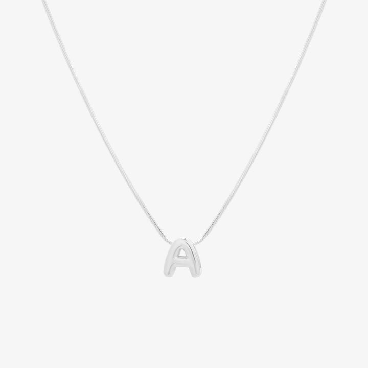 Bubble Initial Pendant Necklace-26