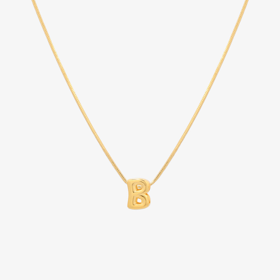 Bubble Initial Pendant Necklace (50cm)-1