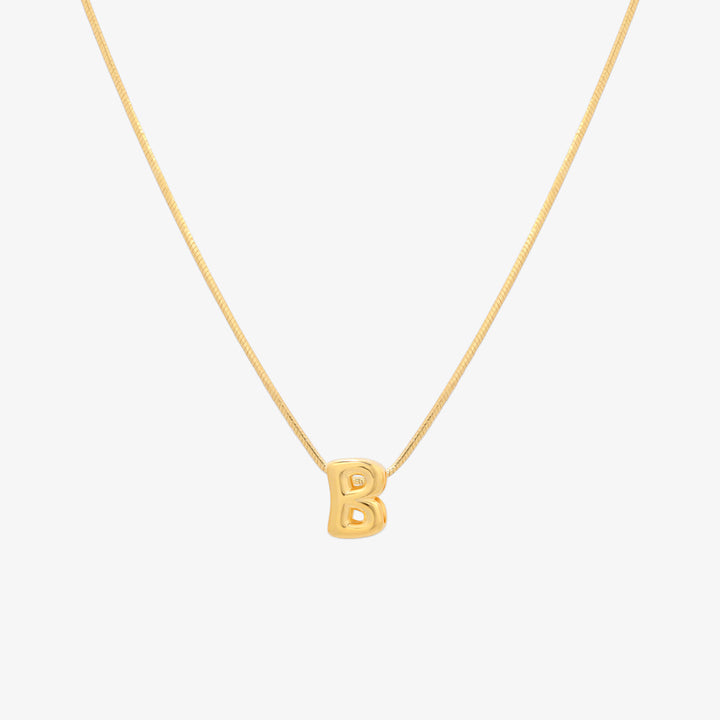 Bubble Initial Pendant Necklace (50cm)-1
