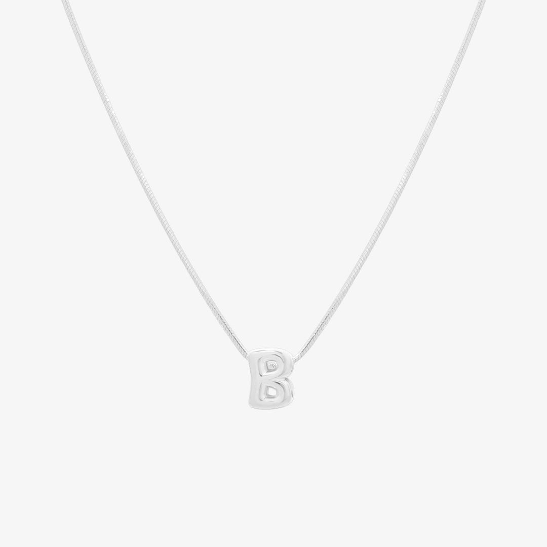 Bubble Initial Pendant Necklace-27