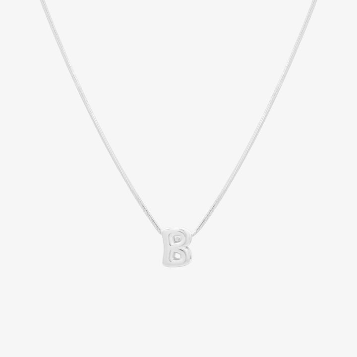 Bubble Initial Pendant Necklace-27