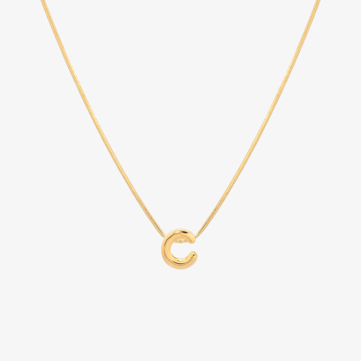 Bubble Initial Pendant Necklace-2