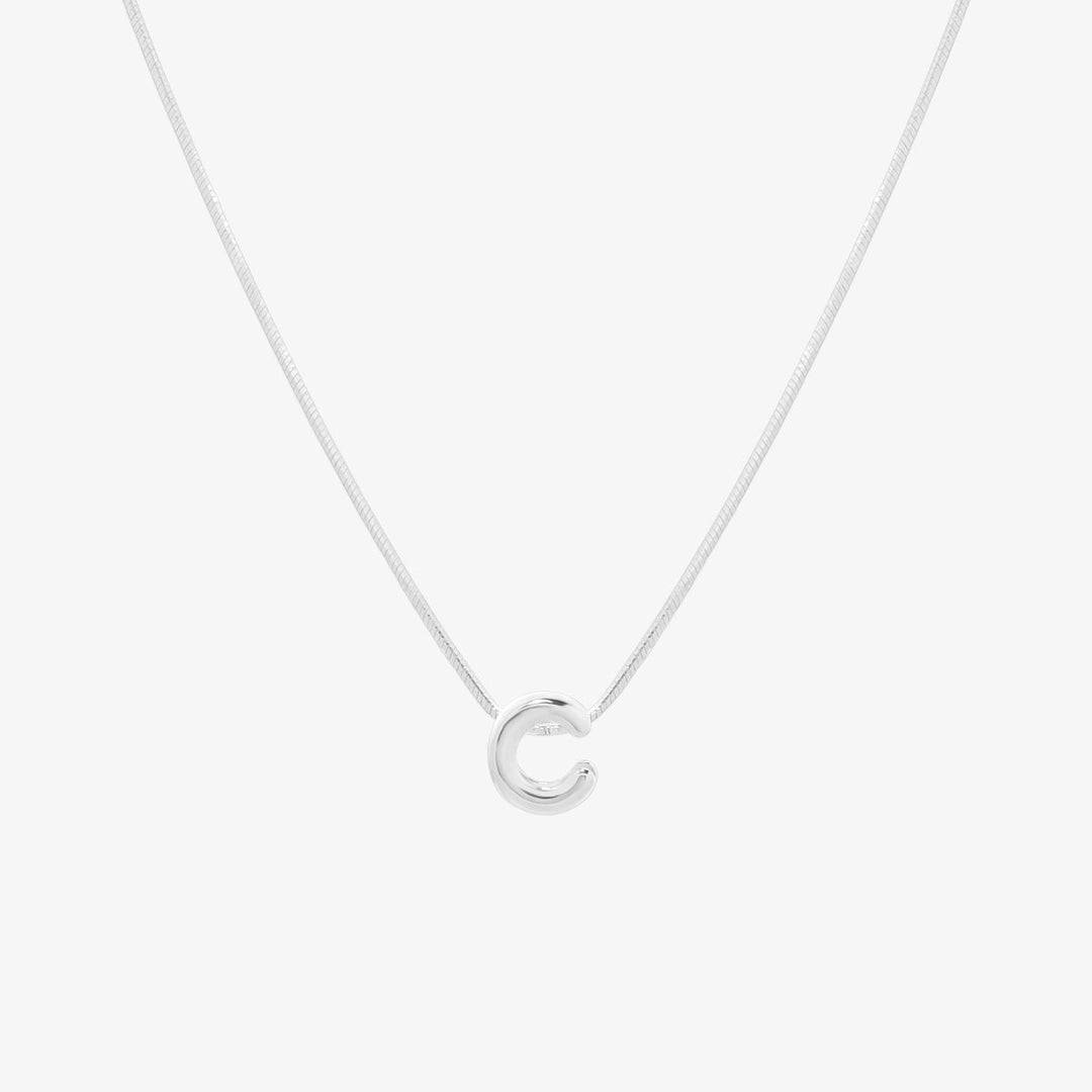 Bubble Initial Pendant Necklace-28
