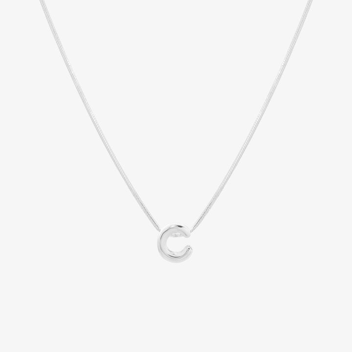 Bubble Initial Pendant Necklace-28