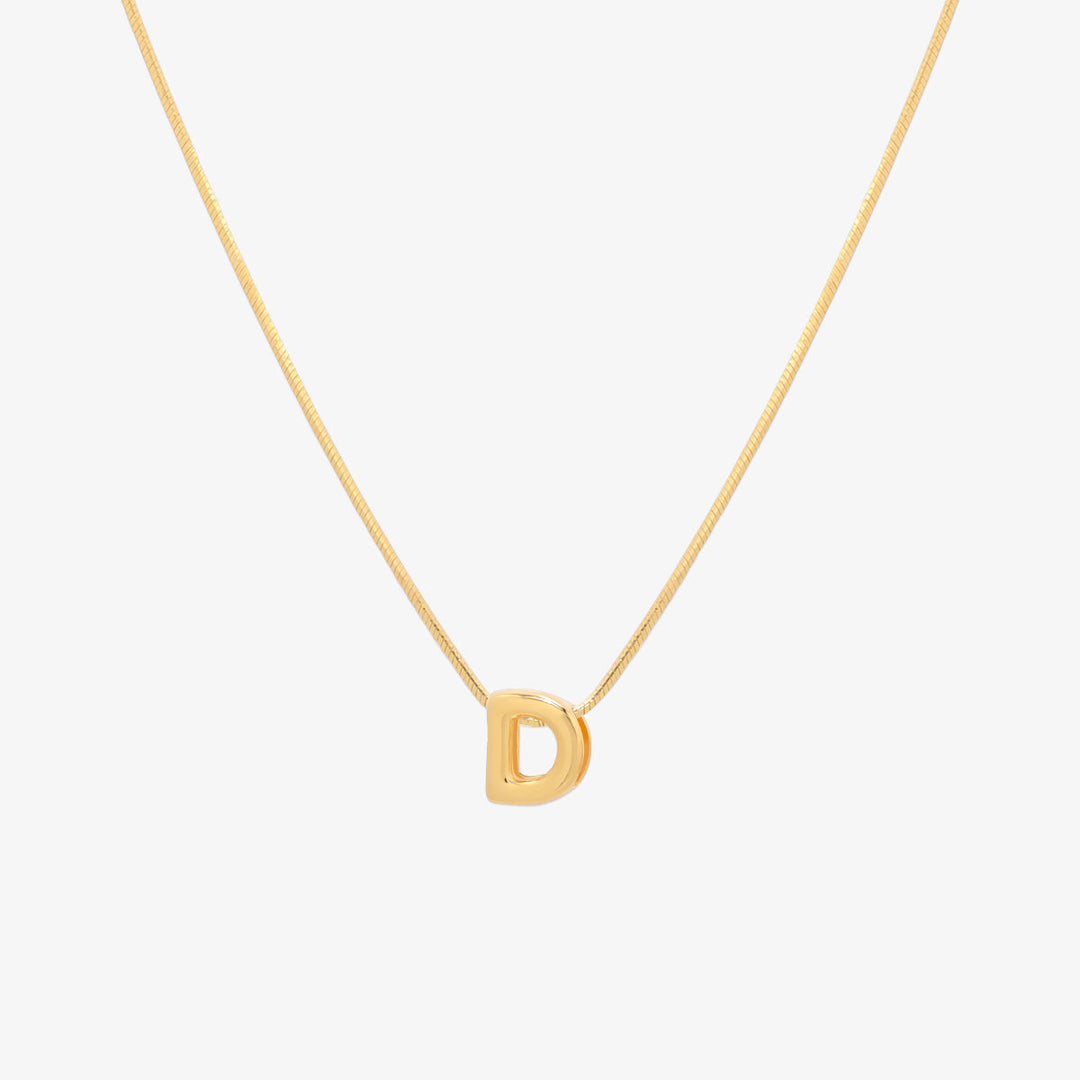 Bubble Initial Pendant Necklace-3
