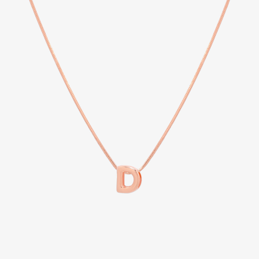 Bubble Initial Pendant Necklace-55