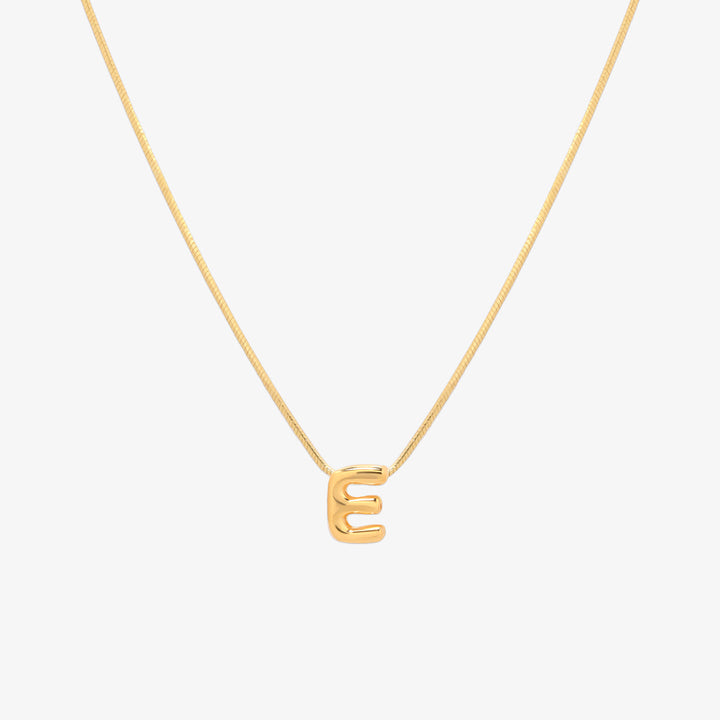 Bubble Initial Pendant Necklace-4