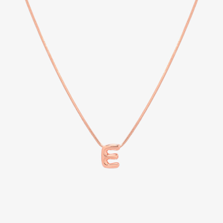 Bubble Initial Pendant Necklace-56