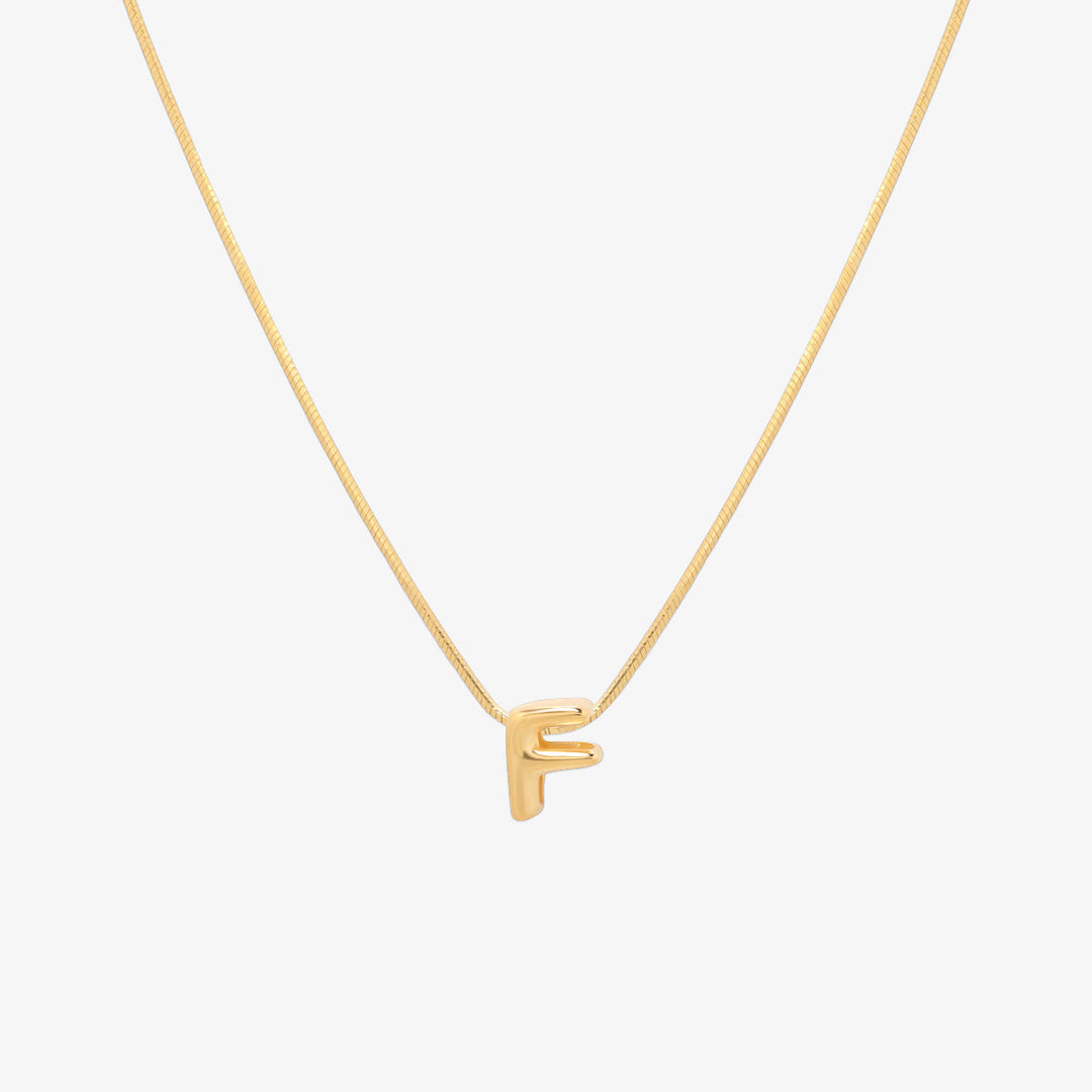 Bubble Initial Pendant Necklace (50cm)-5
