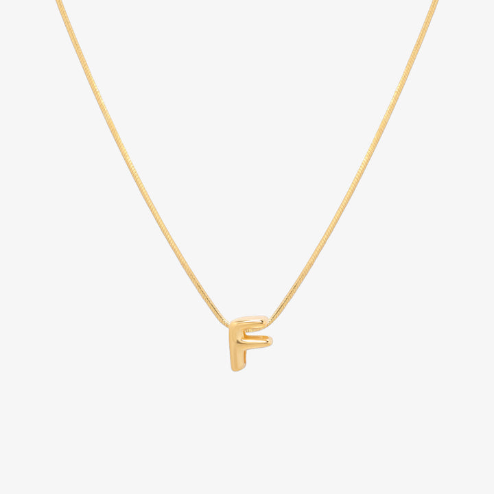 Bubble Initial Pendant Necklace-5