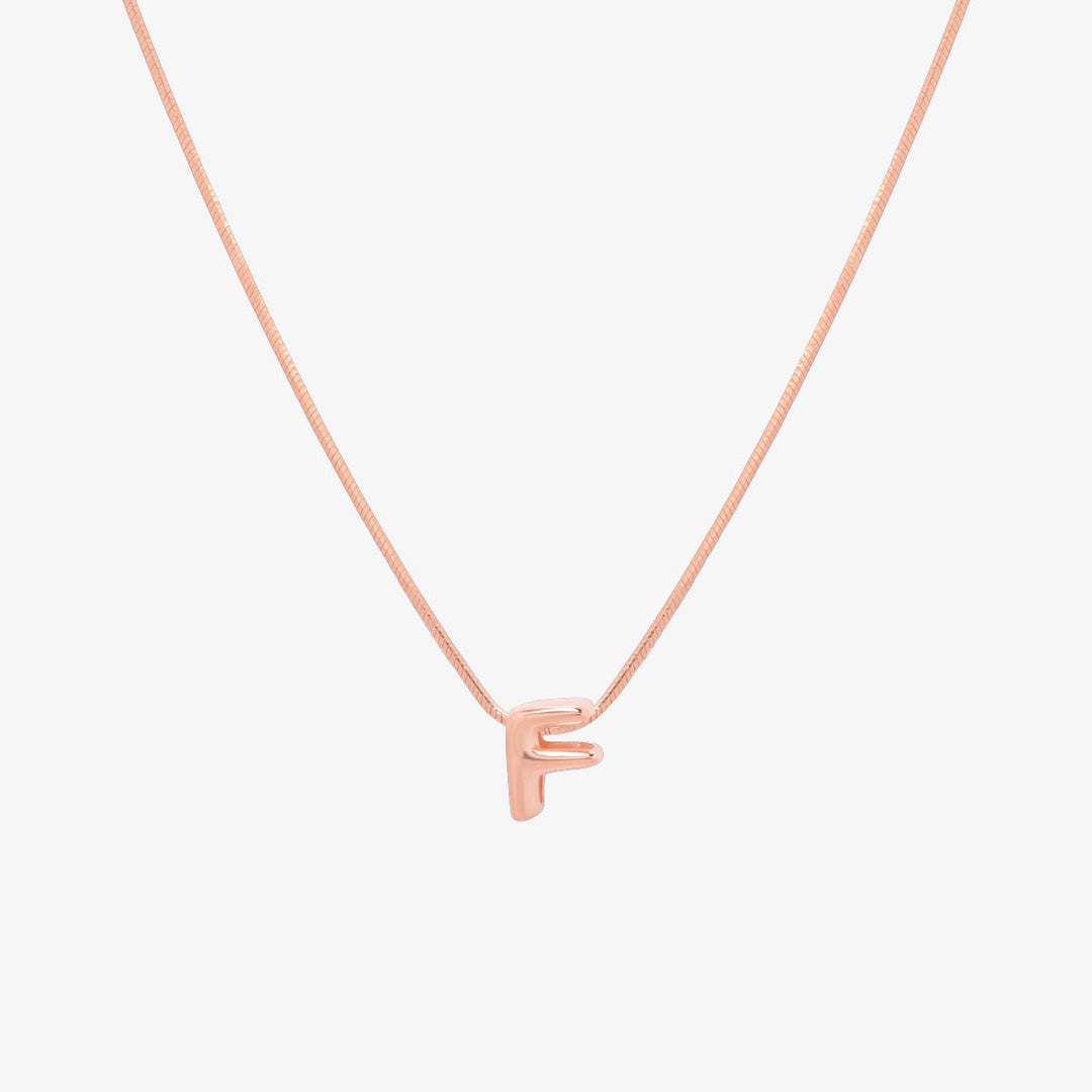 Bubble Initial Pendant Necklace-57