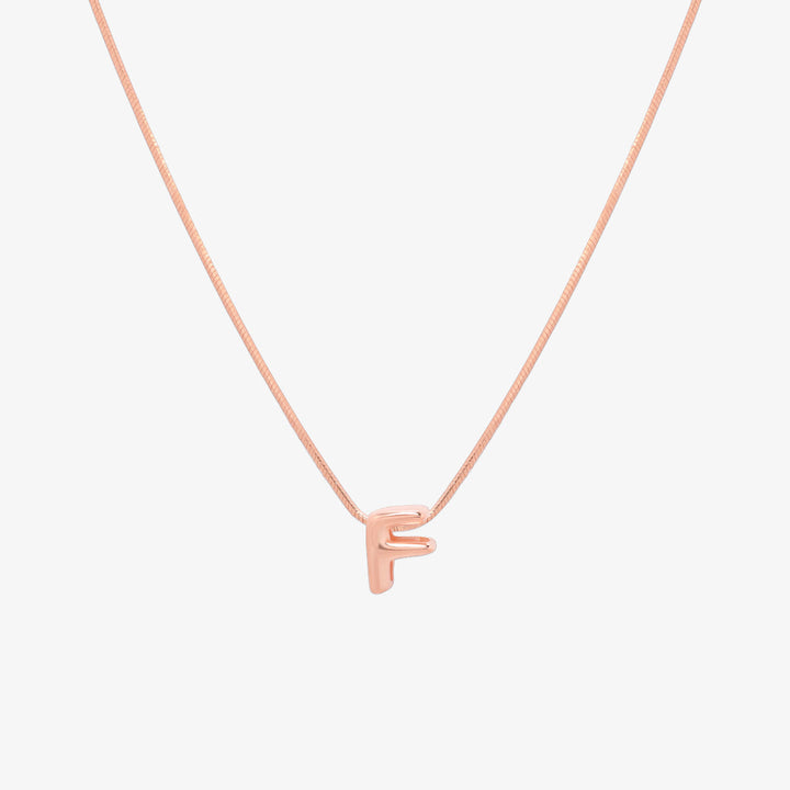 Bubble Initial Pendant Necklace-57