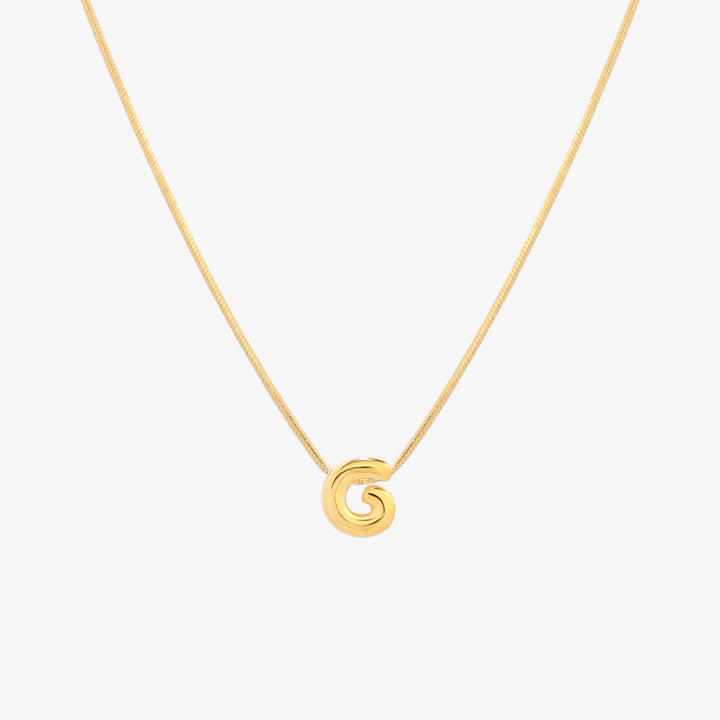 Bubble Initial Pendant Necklace-6