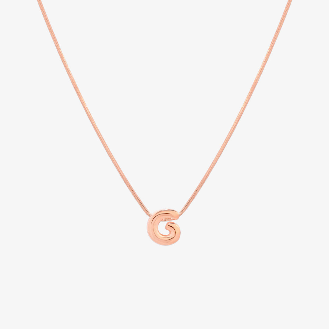 Bubble Initial Pendant Necklace-58