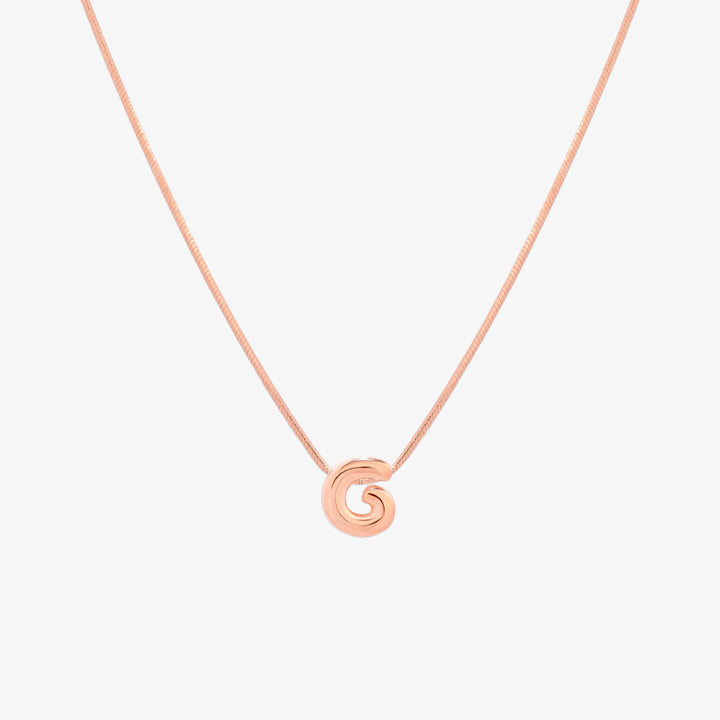Bubble Initial Pendant Necklace-58