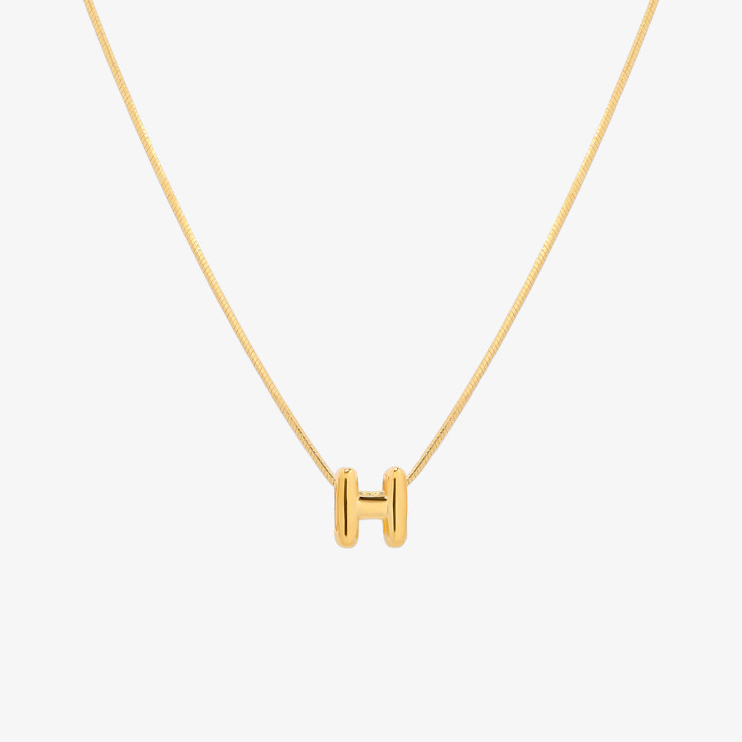 Bubble Initial Pendant Necklace-7