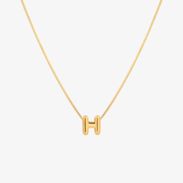 Bubble Initial Pendant Necklace-7