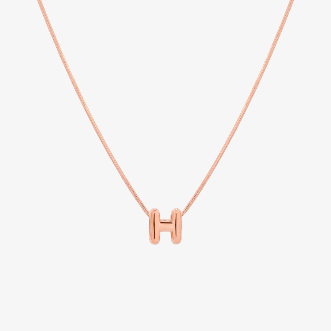 Bubble Initial Pendant Necklace-59
