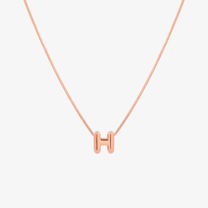 Bubble Initial Pendant Necklace-59