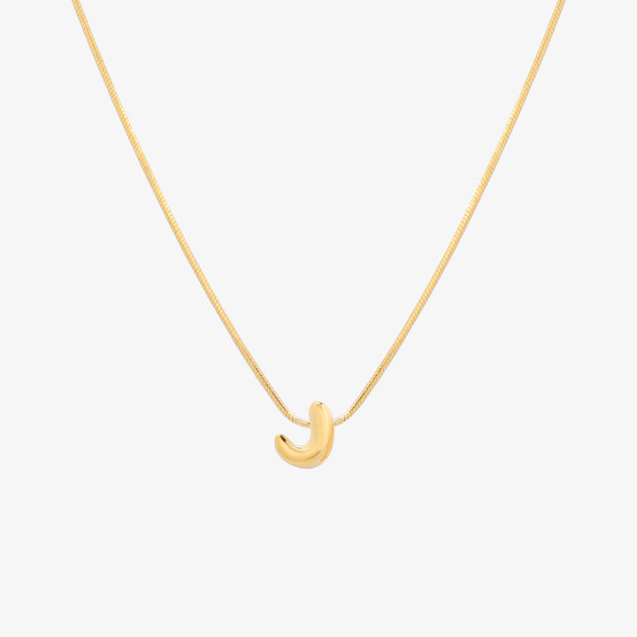 Bubble Initial Pendant Necklace-9