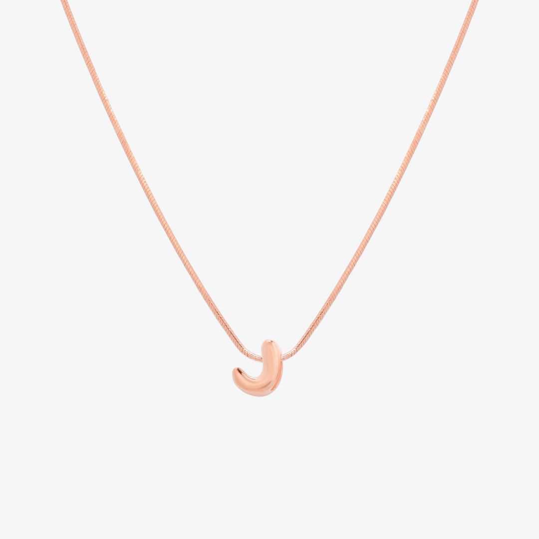 Bubble Initial Pendant Necklace-61
