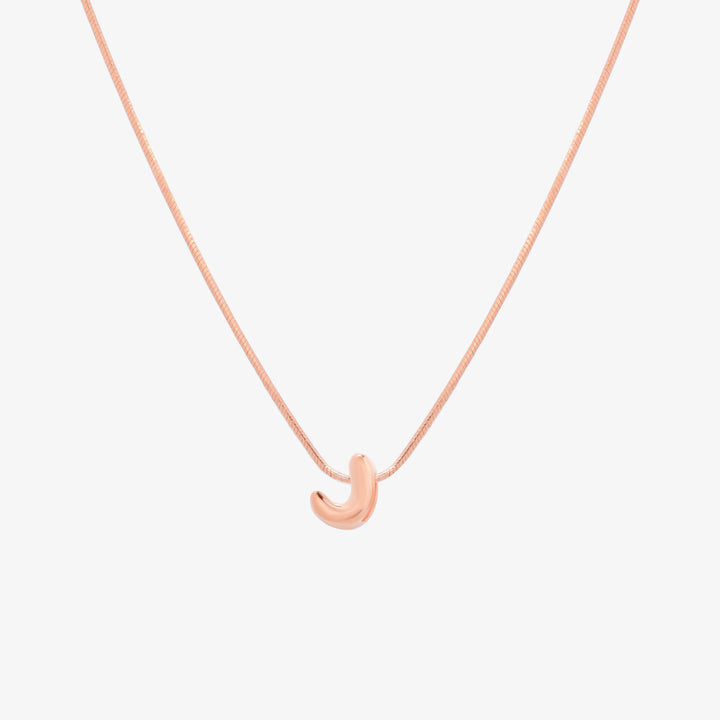 Bubble Initial Pendant Necklace-61