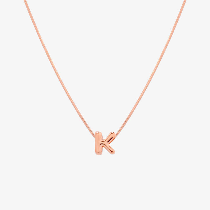 Bubble Initial Pendant Necklace-62