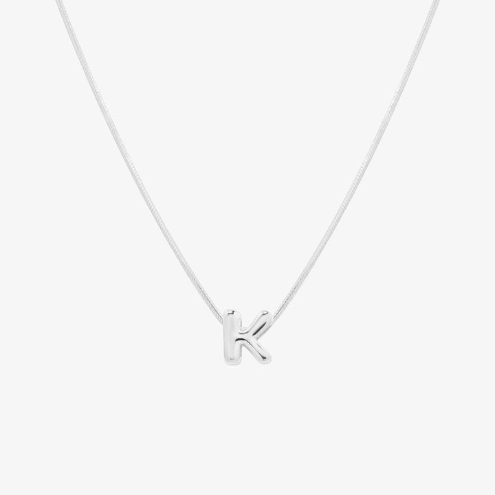 Bubble Initial Pendant Necklace (50cm)-36