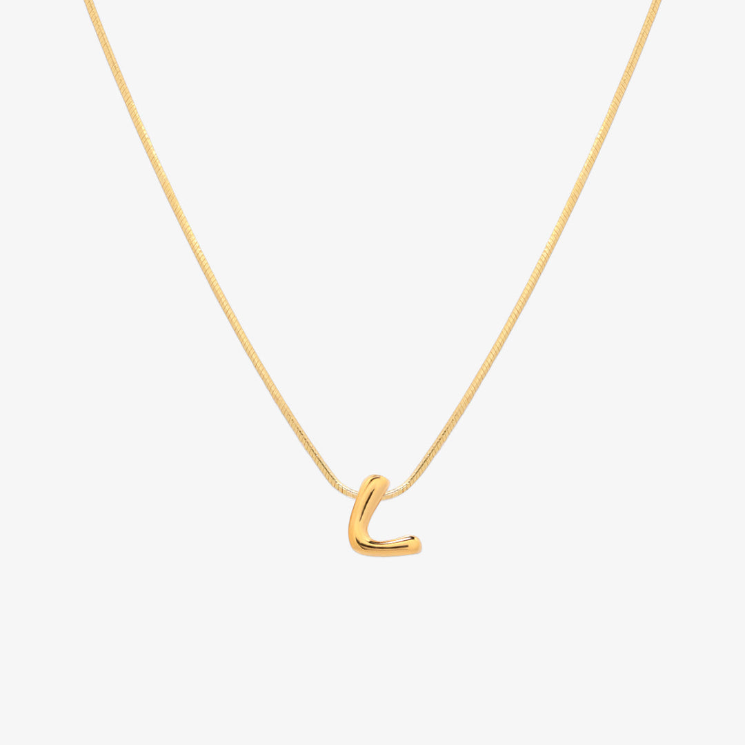 Bubble Initial Pendant Necklace-11