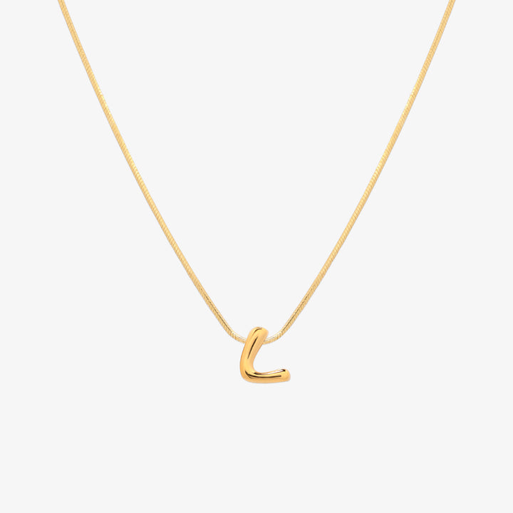 Bubble Initial Pendant Necklace-11