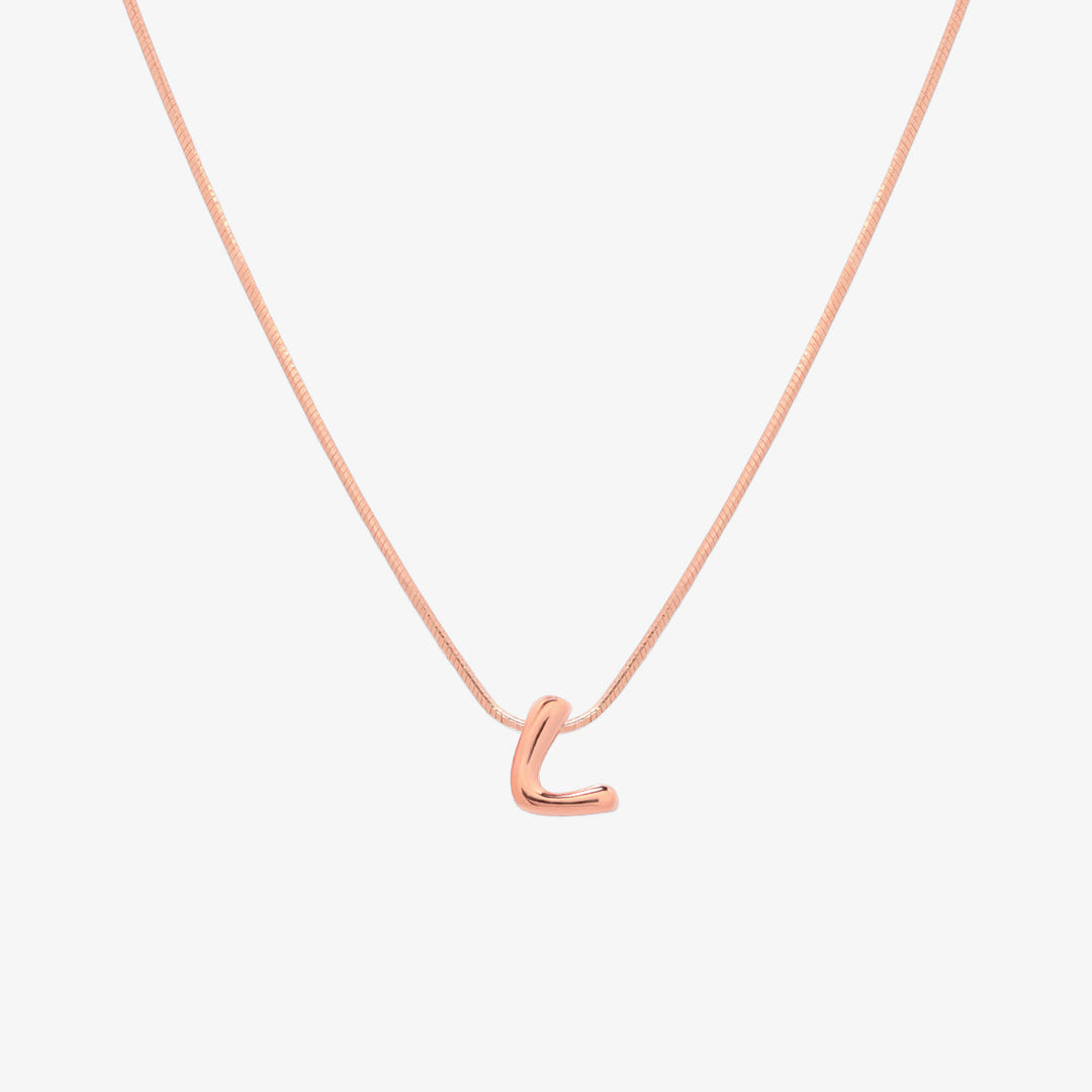 Bubble Initial Pendant Necklace-63