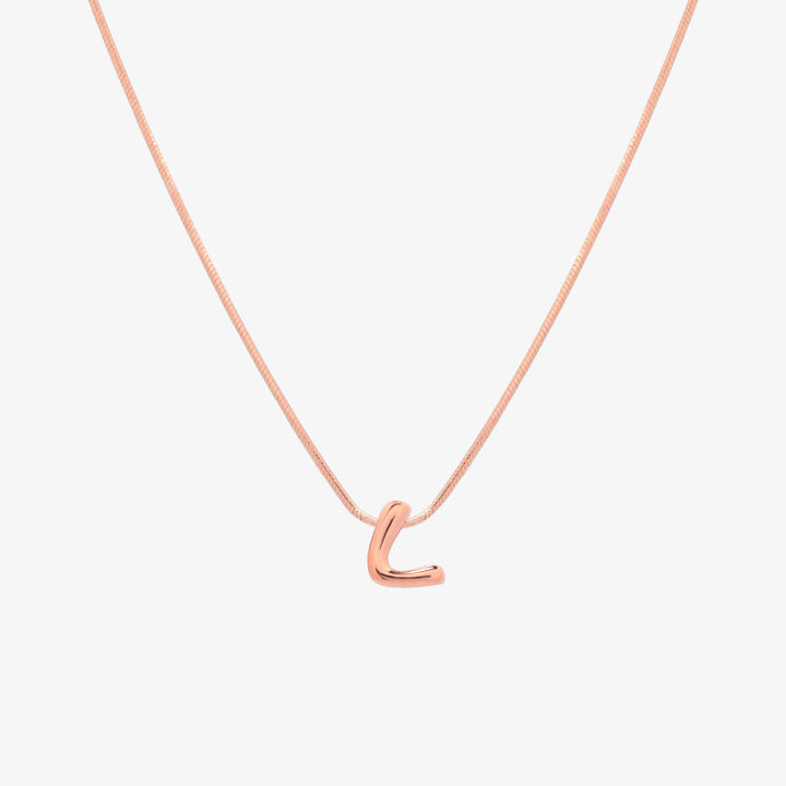 Bubble Initial Pendant Necklace-63