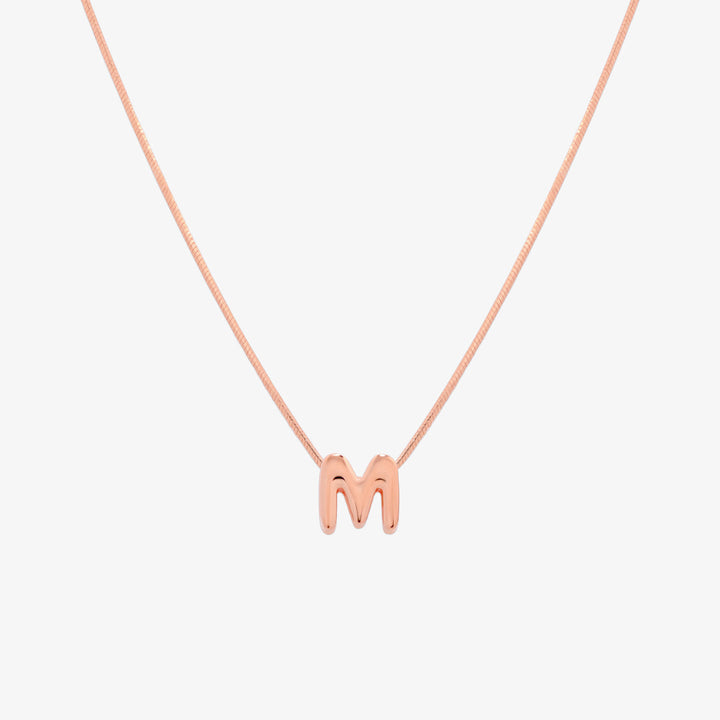 Bubble Initial Pendant Necklace-64