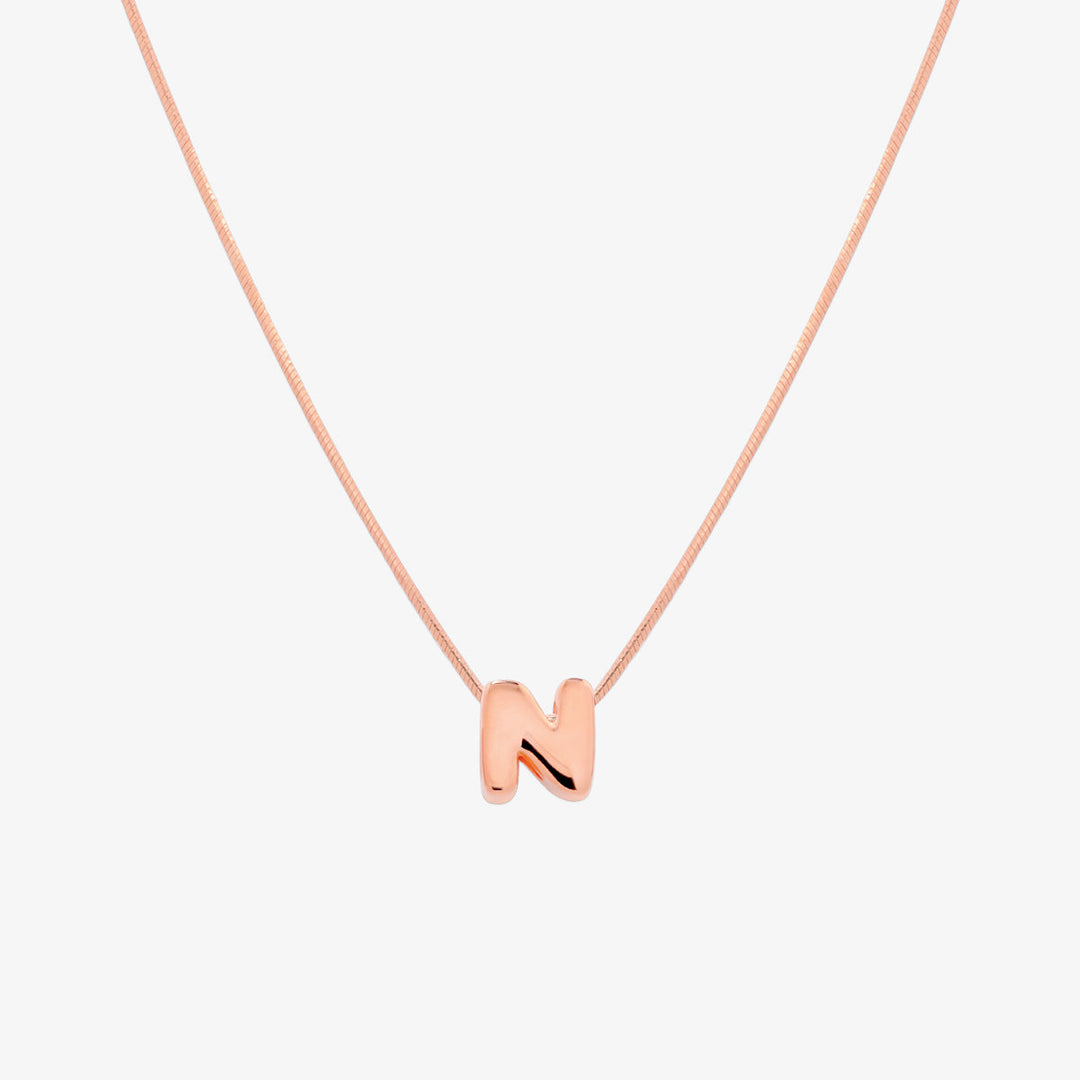 Bubble Initial Pendant Necklace-65