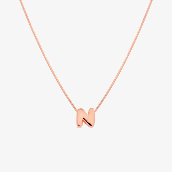 Bubble Initial Pendant Necklace-65