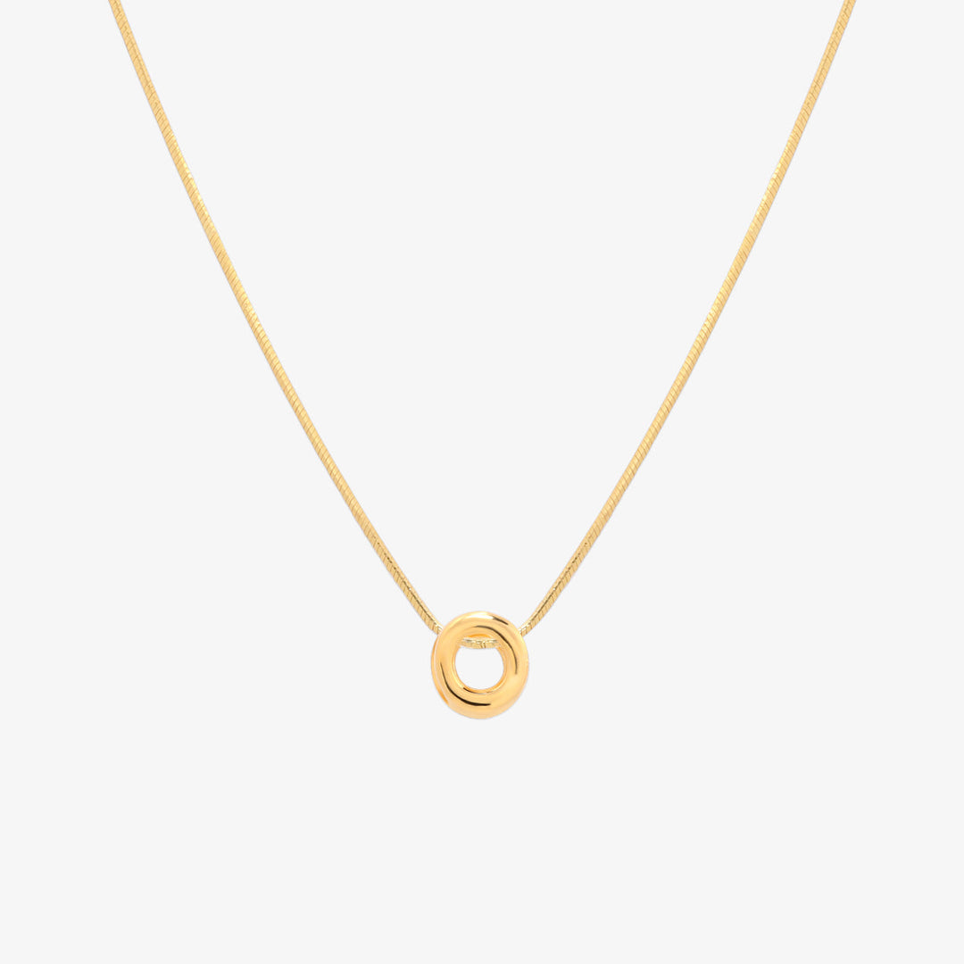 Bubble Initial Pendant Necklace-14