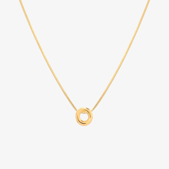 Bubble Initial Pendant Necklace-14