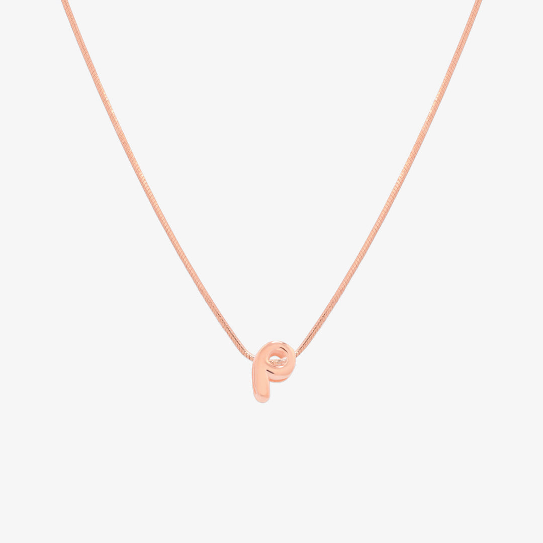 Bubble Initial Pendant Necklace-67