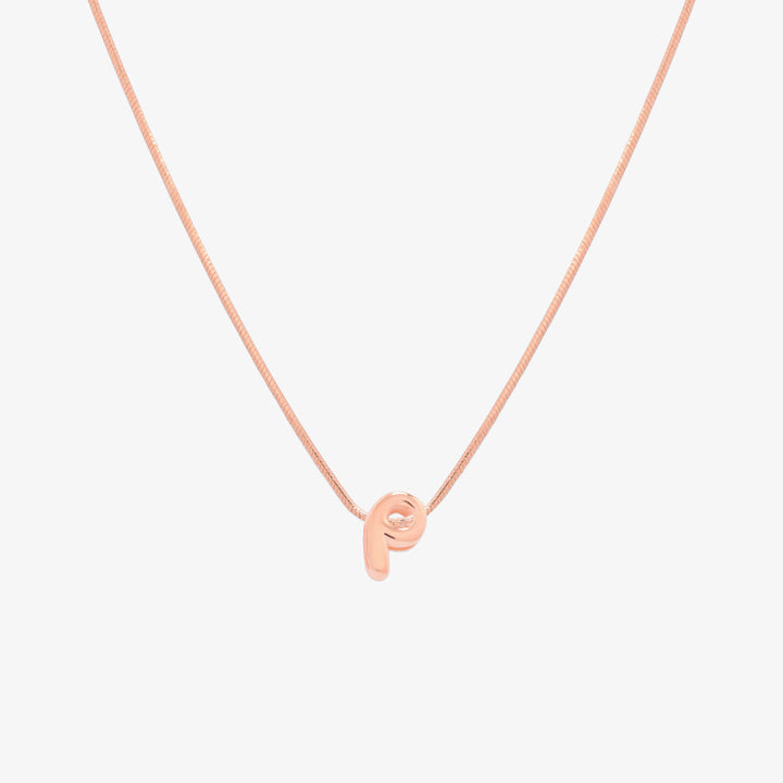 Bubble Initial Pendant Necklace-67