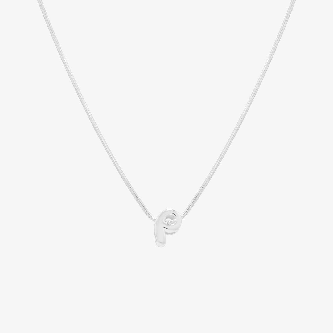 Bubble Initial Pendant Necklace-41