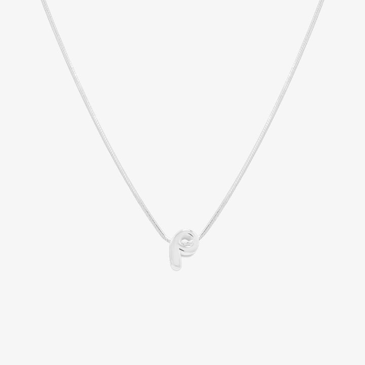 Bubble Initial Pendant Necklace-41