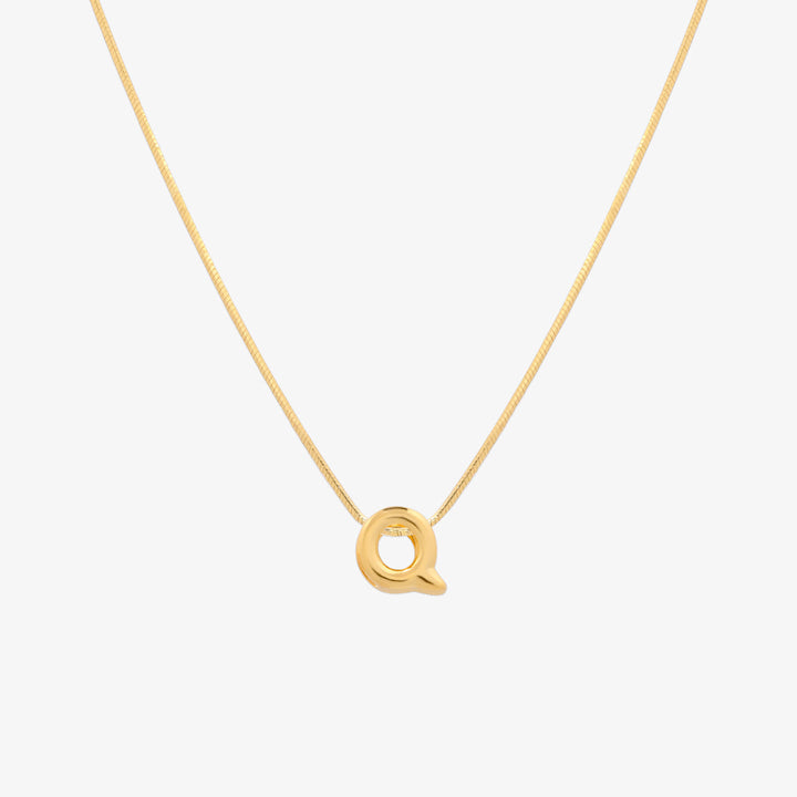 Bubble Initial Pendant Necklace-16
