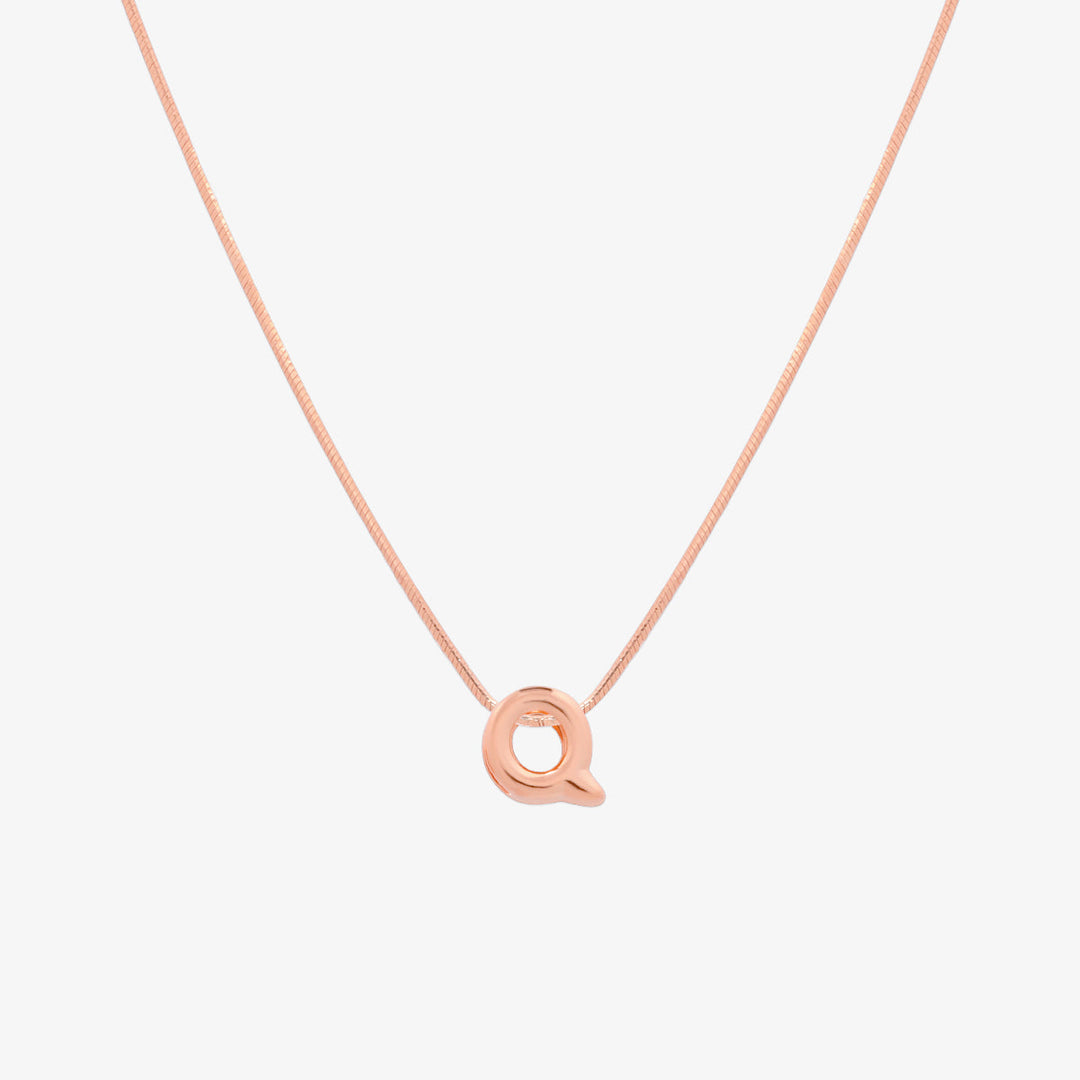 Bubble Initial Pendant Necklace-68