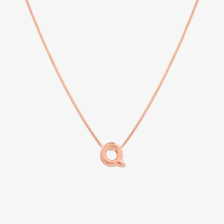 Bubble Initial Pendant Necklace-68