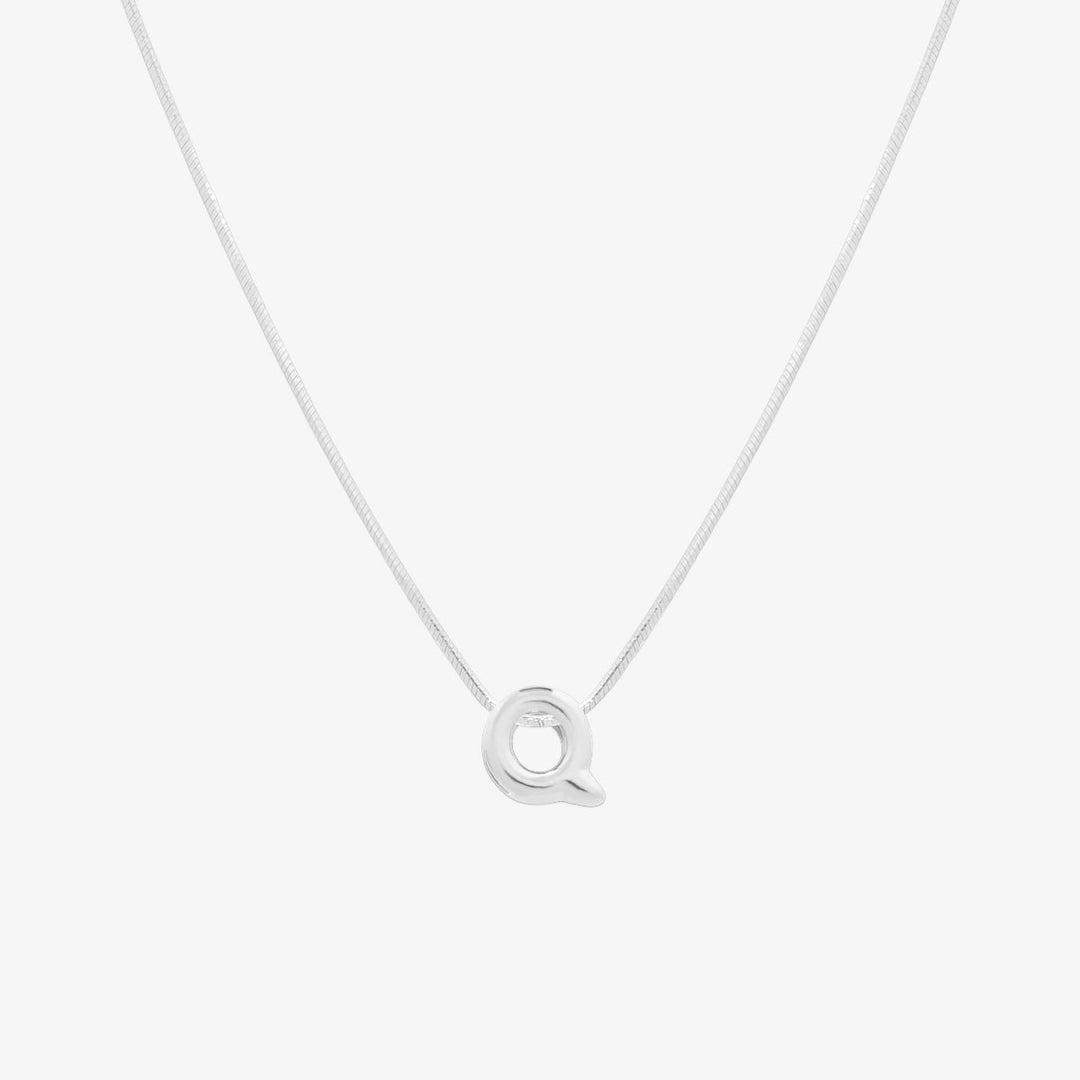 Bubble Initial Pendant Necklace-42