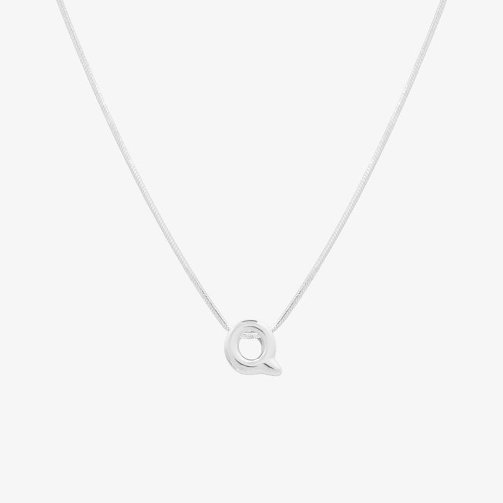 Bubble Initial Pendant Necklace-42